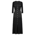 Textured Knit Cardigan Midi Dress