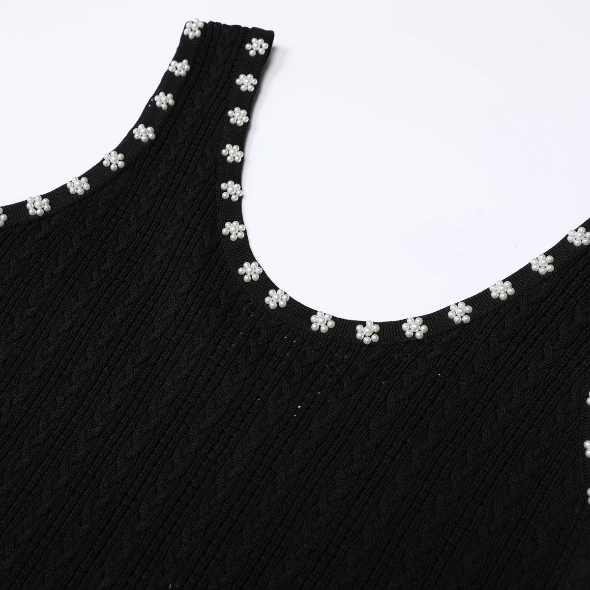 Embellished Trim Knit Dress and Cardigan Set