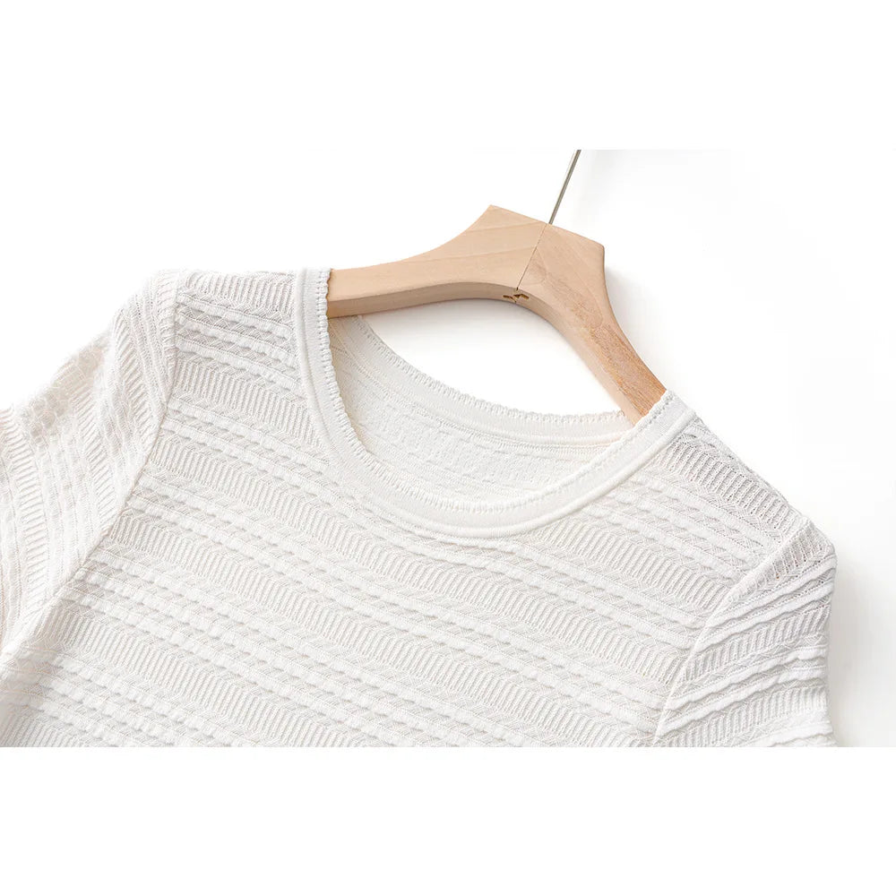 Ruffled Trim Knit Maxi Dress