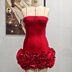 Strapless Corset Mini Dress with Ruffled Hem