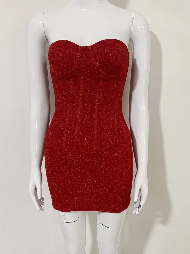 Strapless Corset Sequin Mini Dress Main Image