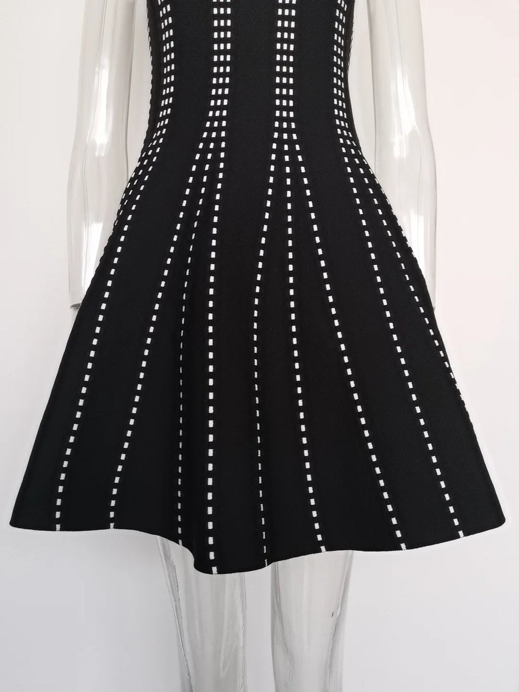 Studded Fit and Flare Knit Mini Dress