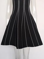 Studded Fit and Flare Knit Mini Dress