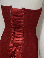 Strapless Corset Sequin Mini Dress