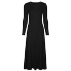 Elegant Long Sleeve Knit Maxi Dress