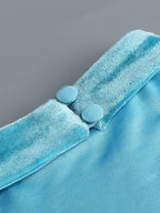 Halterneck Velvet Dress with Braided Fringe Hem