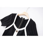 Elegant Square Neck Knit Skater Dress