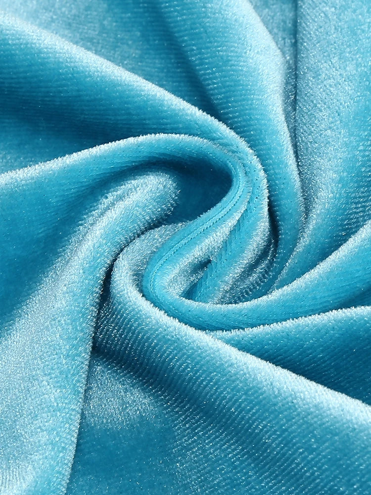 Halterneck Velvet Dress with Braided Fringe Hem