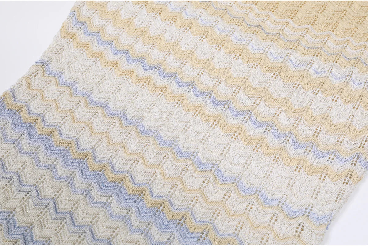 Sleeveless Chevron Knit Maxi Dress