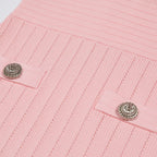 Embellished Trim Ribbed Knit Midi Dress