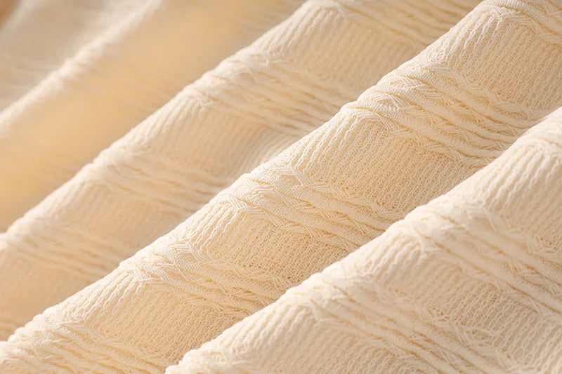 Ruffled Trim Knit Cardigan and Maxi Skirt Set