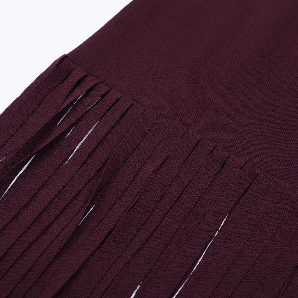 Embellished Fringe Trim Sleeveless Midi Dress