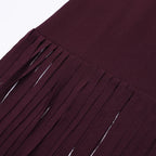 Embellished Fringe Trim Sleeveless Midi Dress