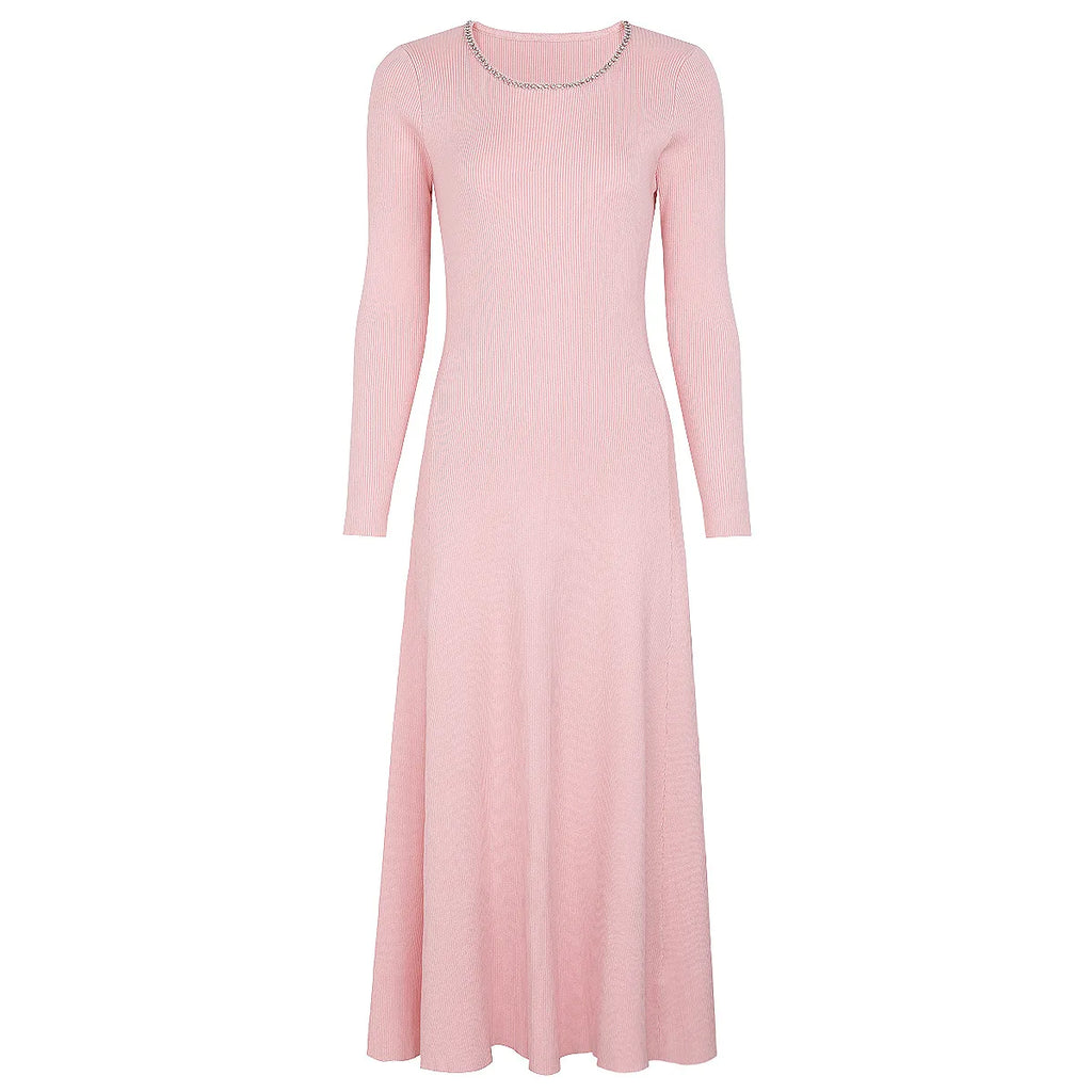 Elegant Long Sleeve Knit Maxi Dress
