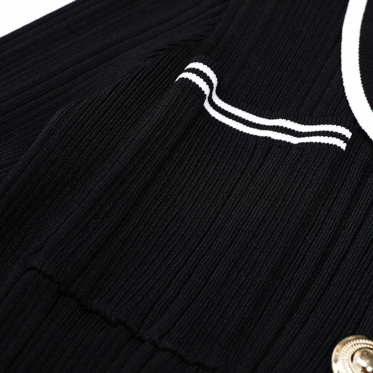 Chic Pocket Detail Knit Long Dress