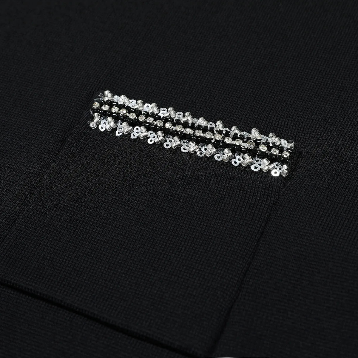 Embellished Trim Knit A-Line Mini Dress