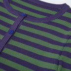 Long Sleeve Horizontal Stripe Bodycon Maxi Dress