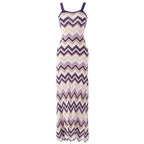 Chevron Knit Strappy Maxi Dress