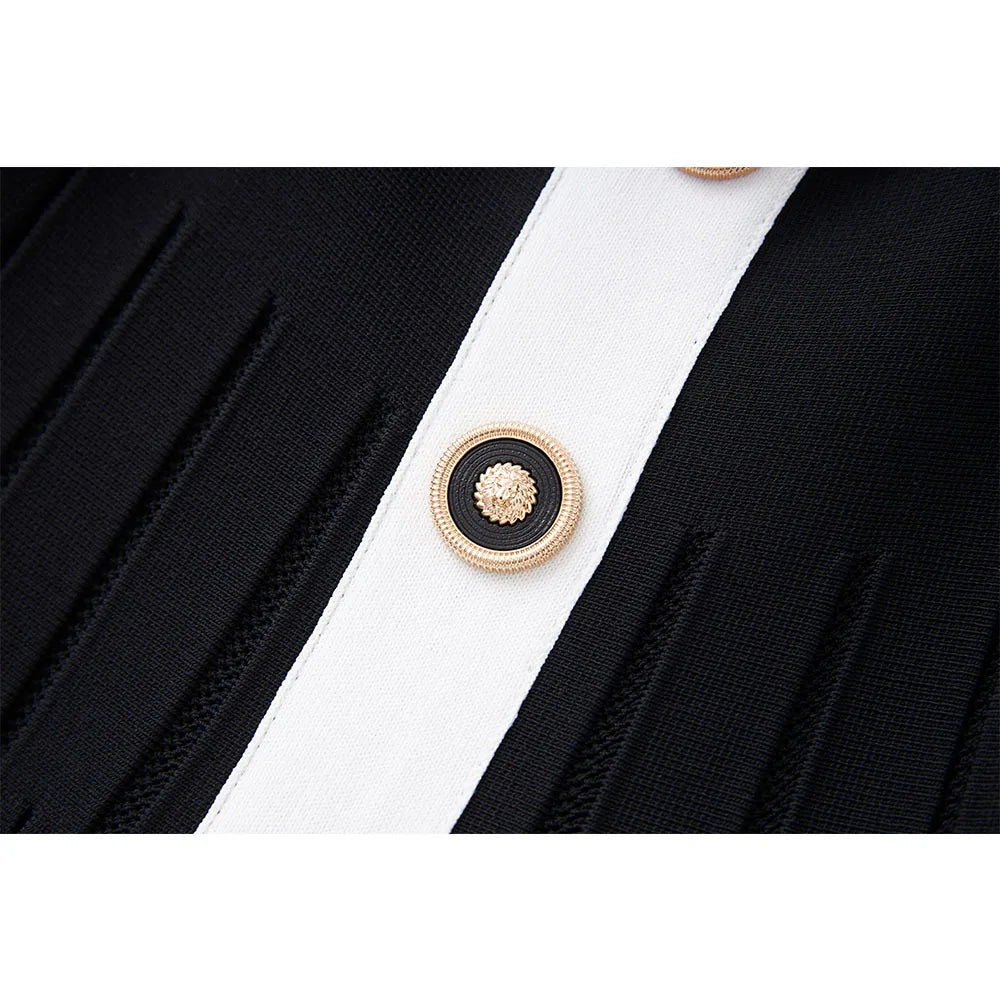 Elegant Square Neck Knit Skater Dress