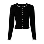 Embellished Trim Knit Dress and Cardigan Set