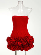Strapless Corset Mini Dress with Ruffled Hem