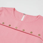 Asymmetric Button-Detail Ribbed Knit Dress