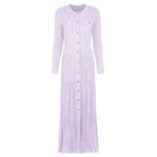 Chic Pleated Knit Maxi Dress