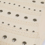 Embellished Knit Crochet Gown with Flounce Hem