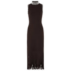 Embellished Fringe Trim Sleeveless Midi Dress