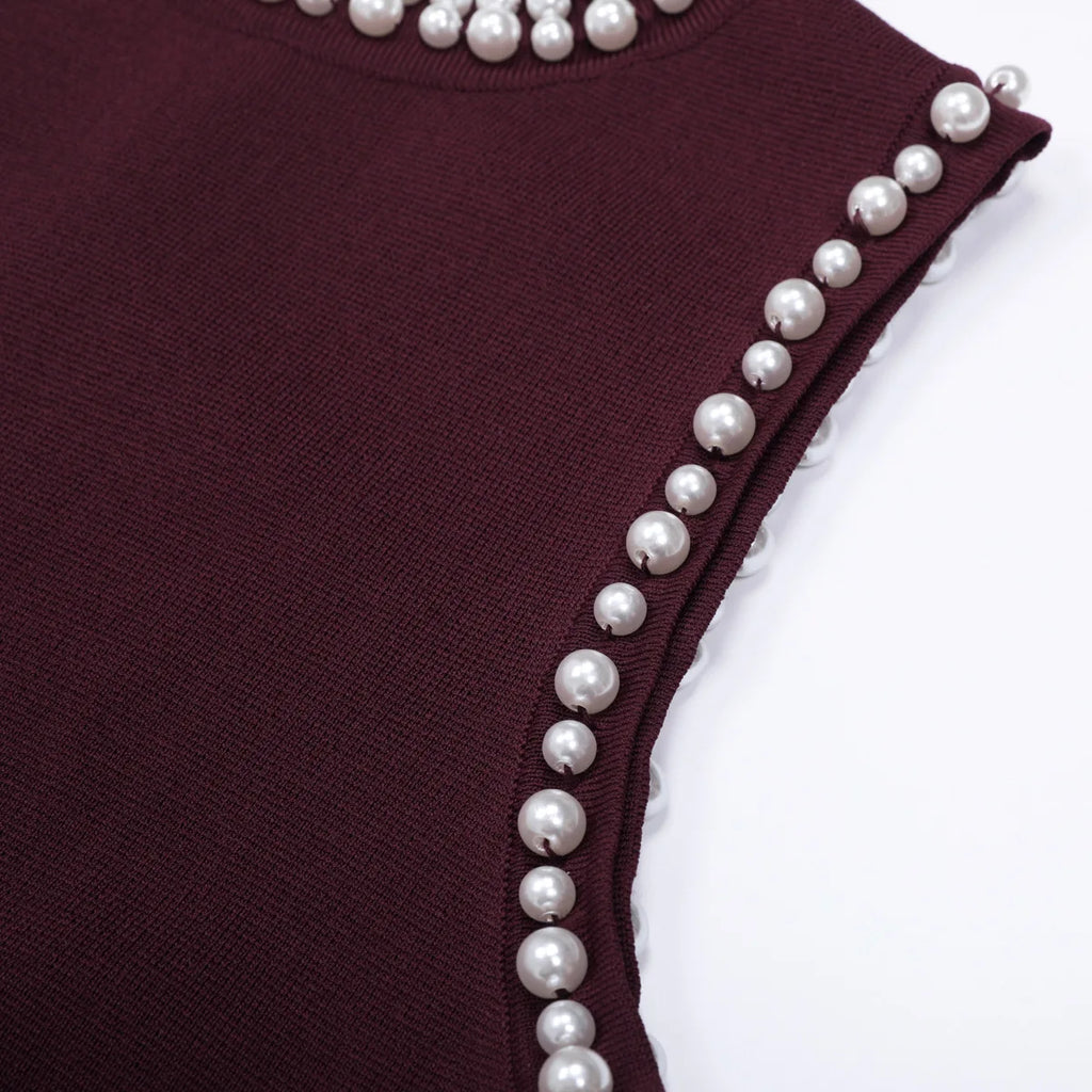 Embellished Fringe Trim Sleeveless Midi Dress