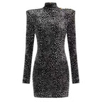 Fierce Leopard Pattern Fitted Mini Dress