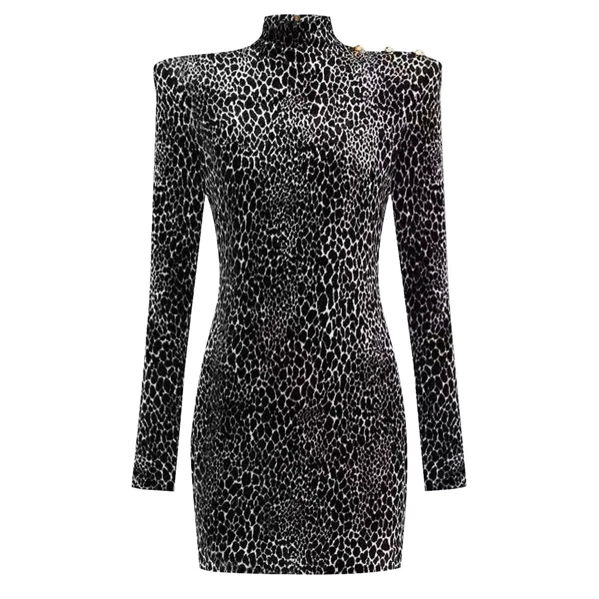 Fierce Leopard Pattern Fitted Mini Dress