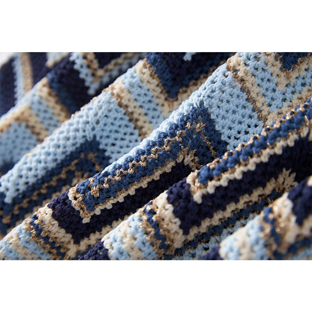 Chevron Knit Strappy Maxi Dress