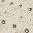 Embellished Knit Crochet Gown with Flounce Hem