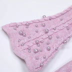 Embellished Ribbed Knit Maxi Dress