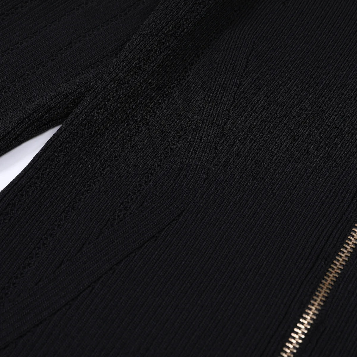 Contrast Trim Knit Maxi Dress and Zip-Up Cardigan Set