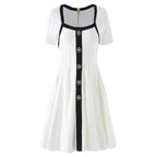 Elegant Square Neck Knit Skater Dress